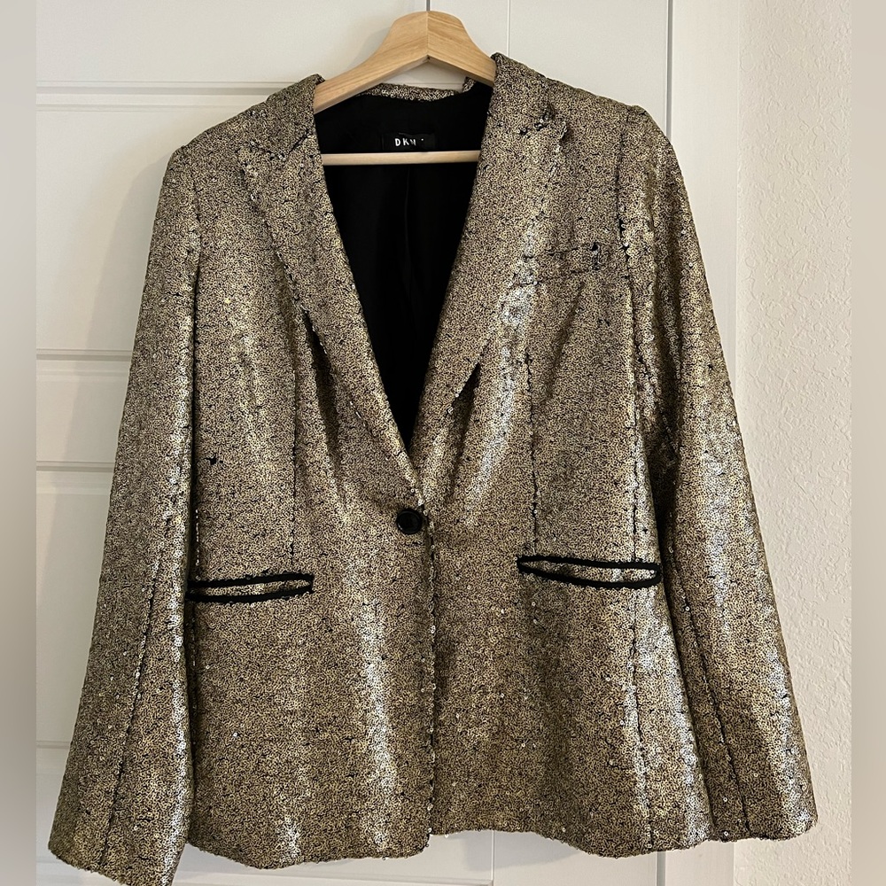 DKNYC - golden sequin blazer - size 6